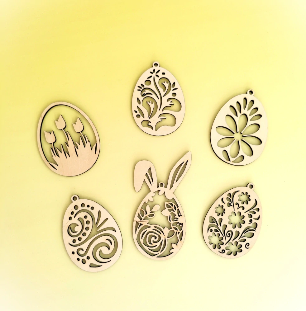 Drevené Veľkonočné vajíčka - set 6ks 3