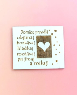 Drevená magnetka - Domáce pravidlá