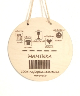 Drevená dekorácia - 100% Maminka - kruh