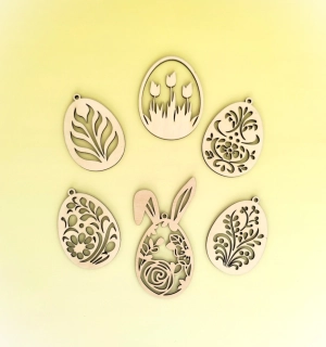 Drevené veľkonočné vajíčka - set 6ks 1
